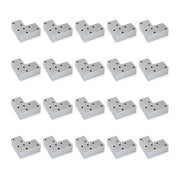 Emuca Piedino per mobile Alumix 8, altezza 24 mm, Verniciato alluminio, Tecnoplastica, 20 u.