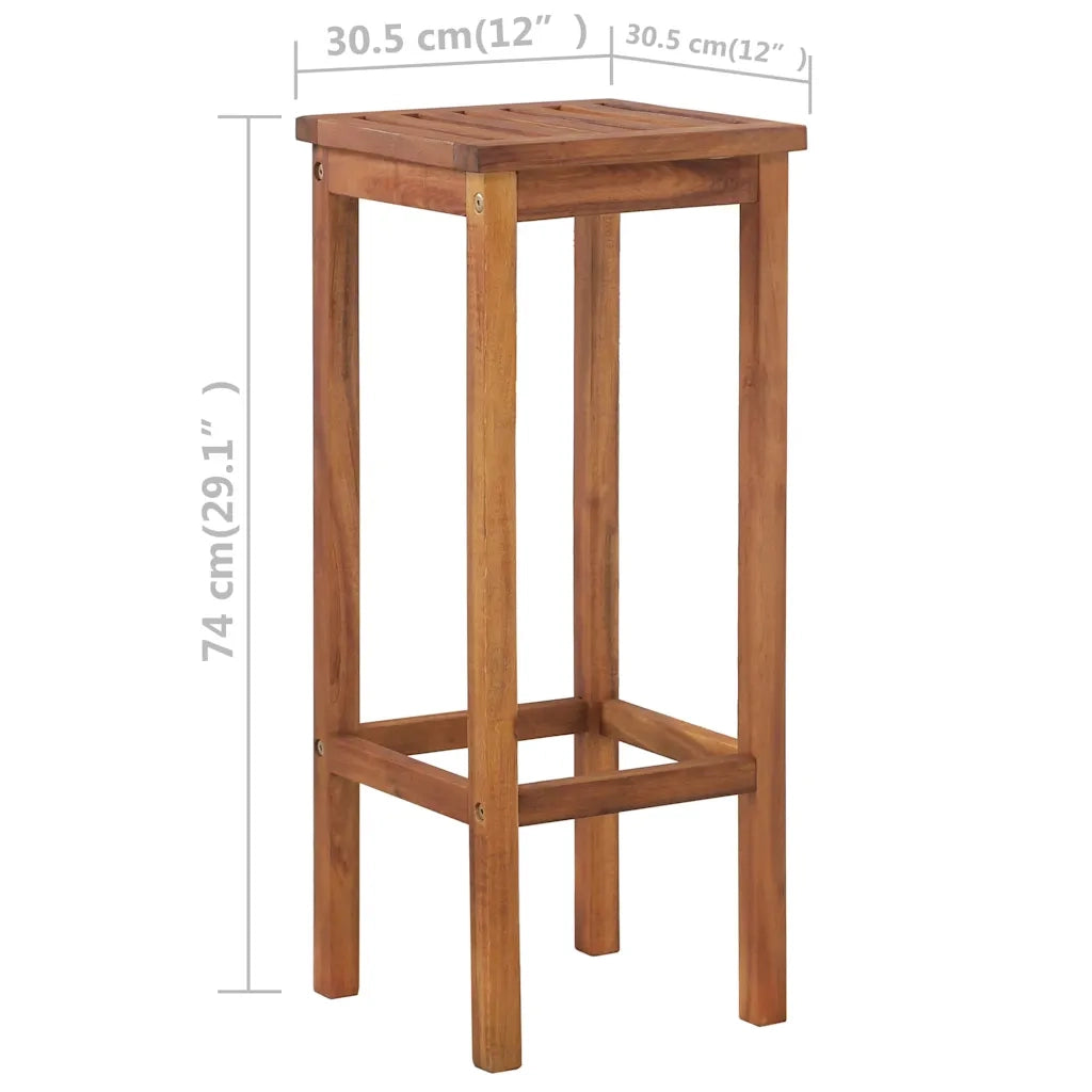 Set Tavolo e Sedia da Bar 3 pz in Legno Massello di Acacia 44008