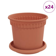 Fioriere | Cassetta per fiori | Vasi per Piante 24 pz Rosso Mattone ? 15 x 12 cm Plastica