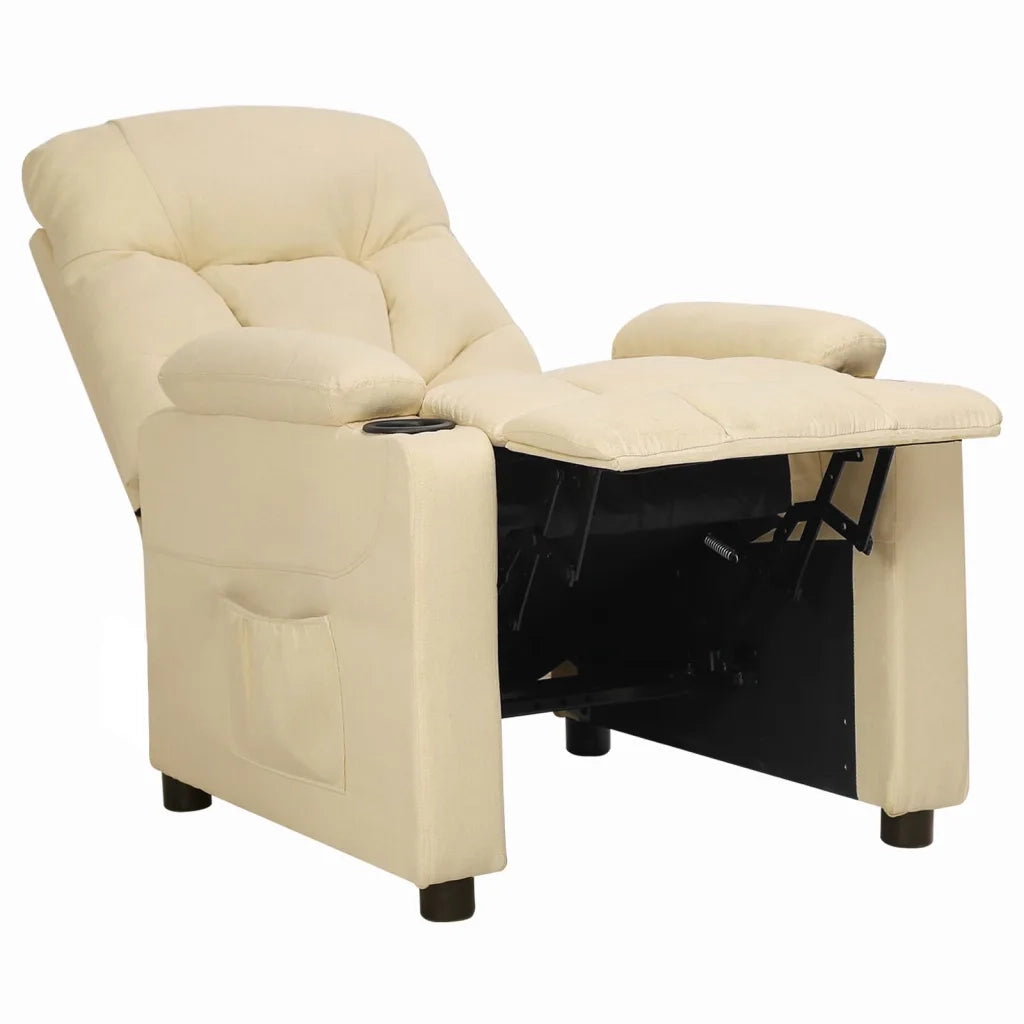 Poltrona Reclinabile in Tessuto Crema 339091