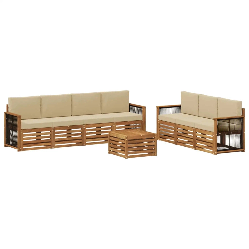 Set divani 8 pz Legno di Acacia Massello 3384114