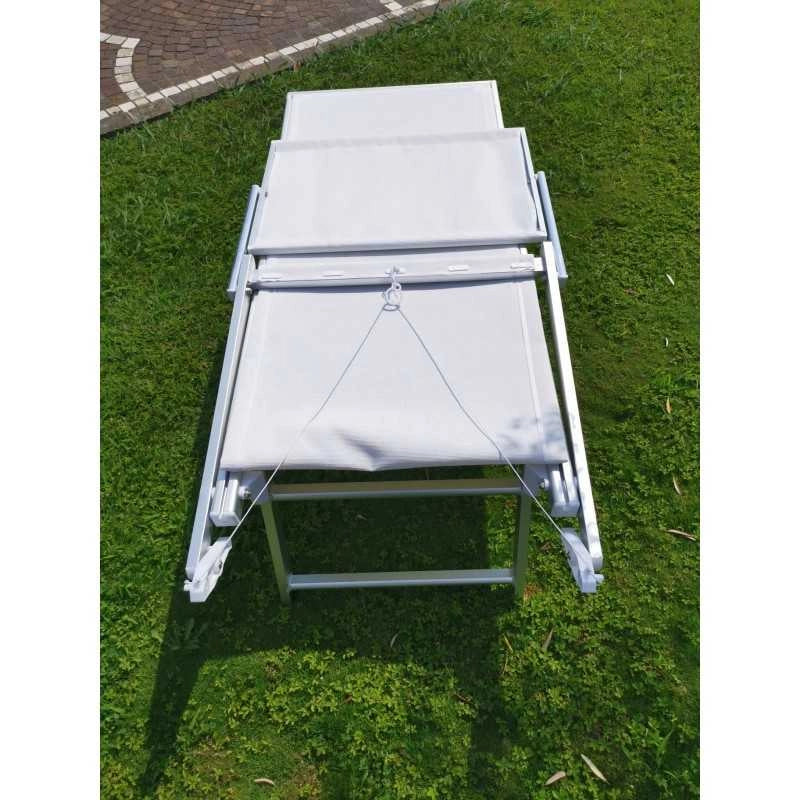 Lettino Alluminio Sea V/I Bianco Vette 07162
