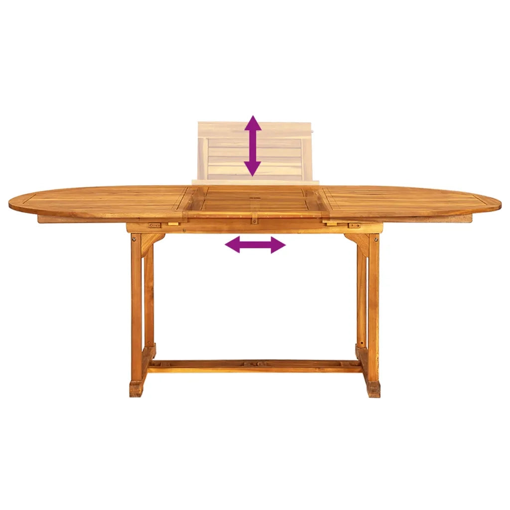 Set Pranzo da Giardino 7pz Legno Massello di Acacia e Textilene