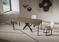 Consolle Allungabile 90-300x40x77 cm Saki Tortora Gambe Antracite