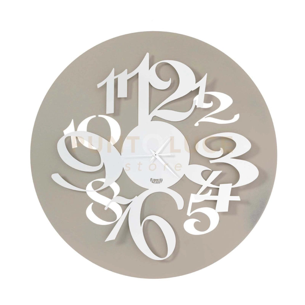 Orologio da parete di design Focus Sabbia e bianco