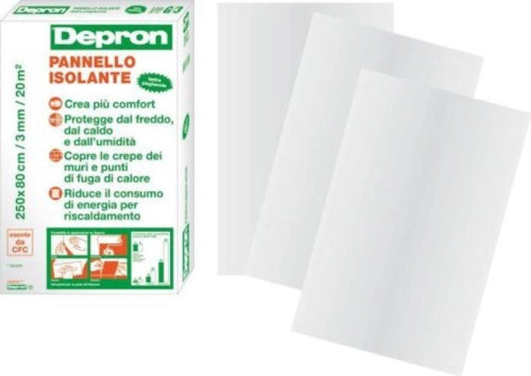 PANNELLO ISOLANTE DEPRON CM. 80X125 SPESSORE MM. 6 CONFEZIONE DA 10 PEZZI