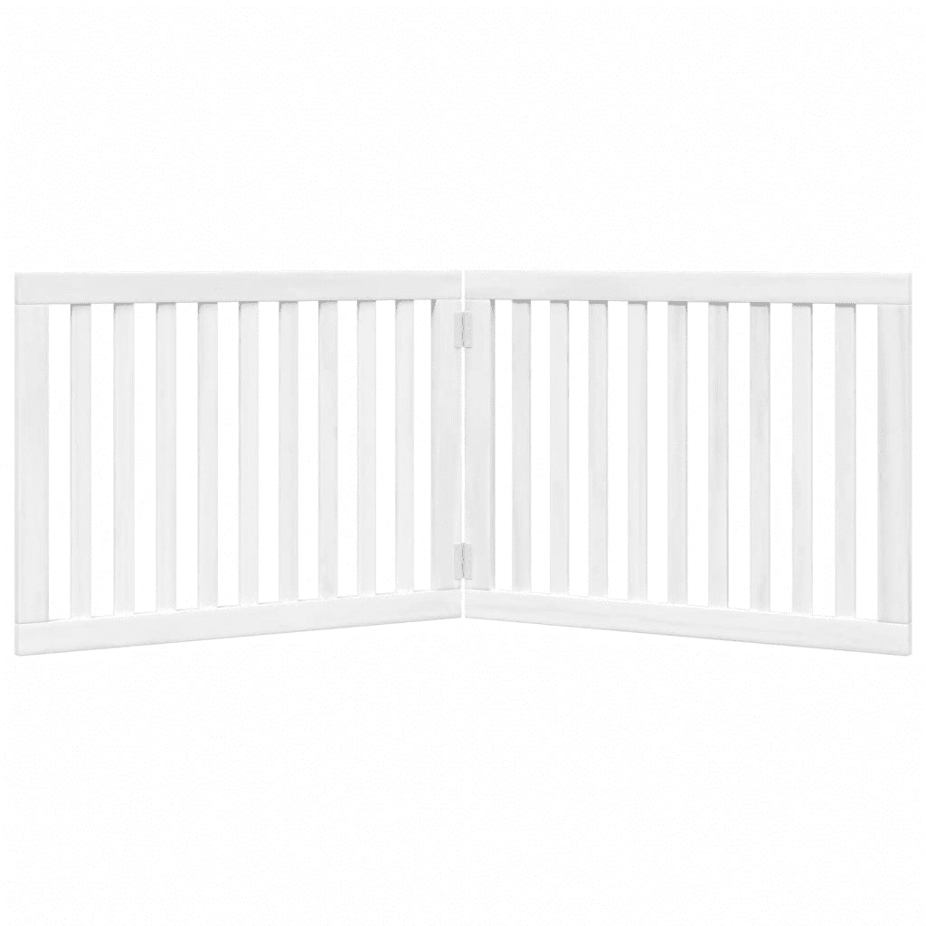 Cancello per Cani Pieghevole 2 Pannelli Bianco 160 cm Pioppo 352248