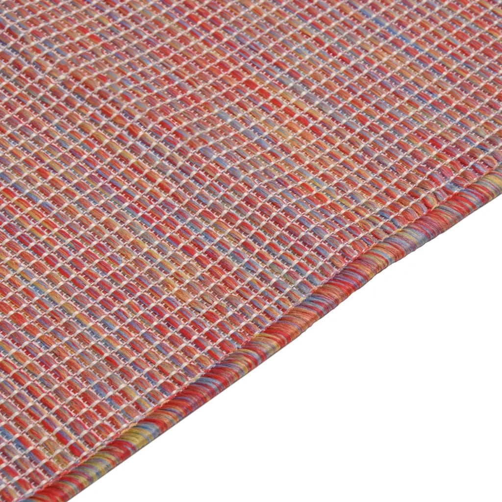 Tappeto da Esterni a Tessitura Piatta 100x200 cm Rosso 340822