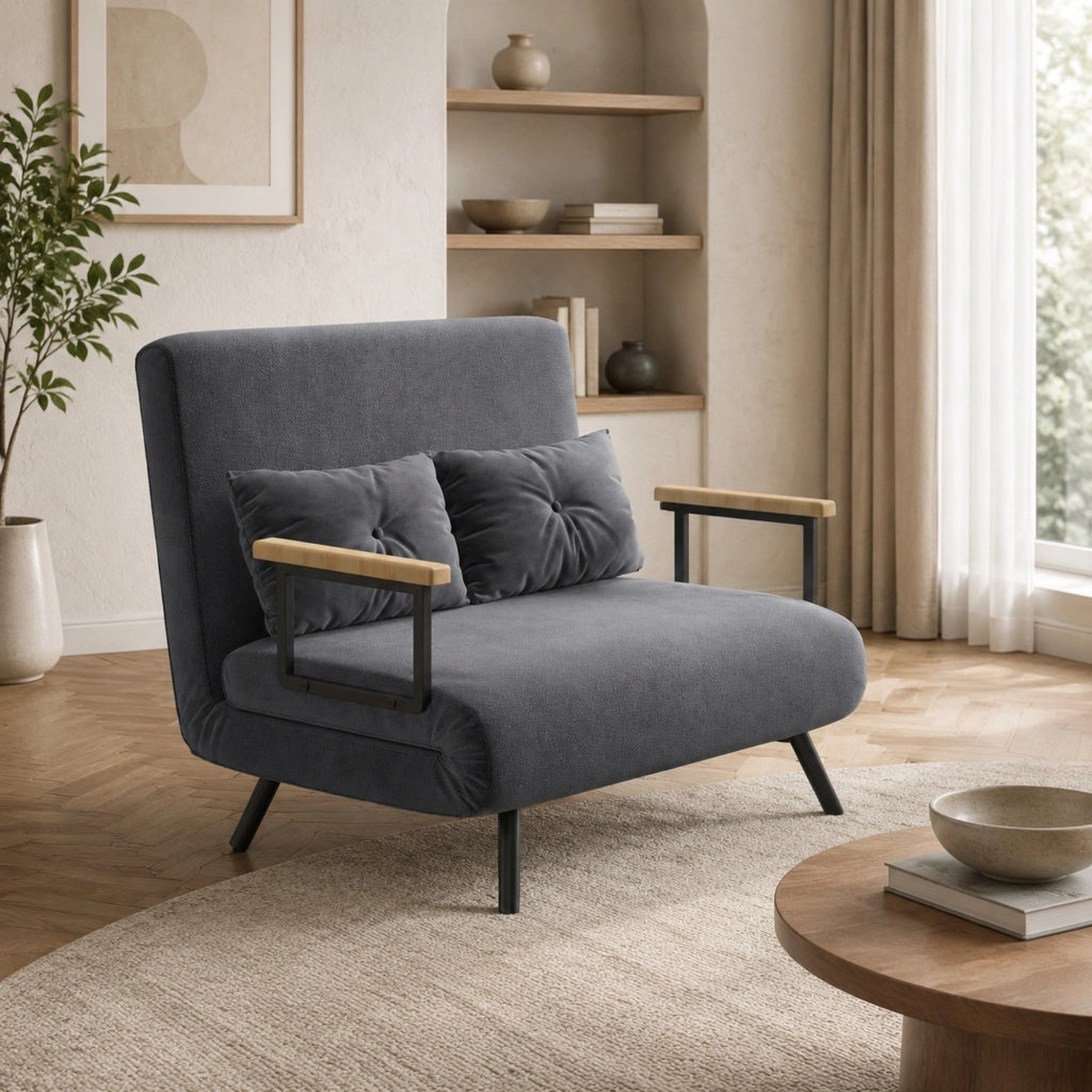 Poltrona letto reclinabile grigio scuro 102x73x81 cm