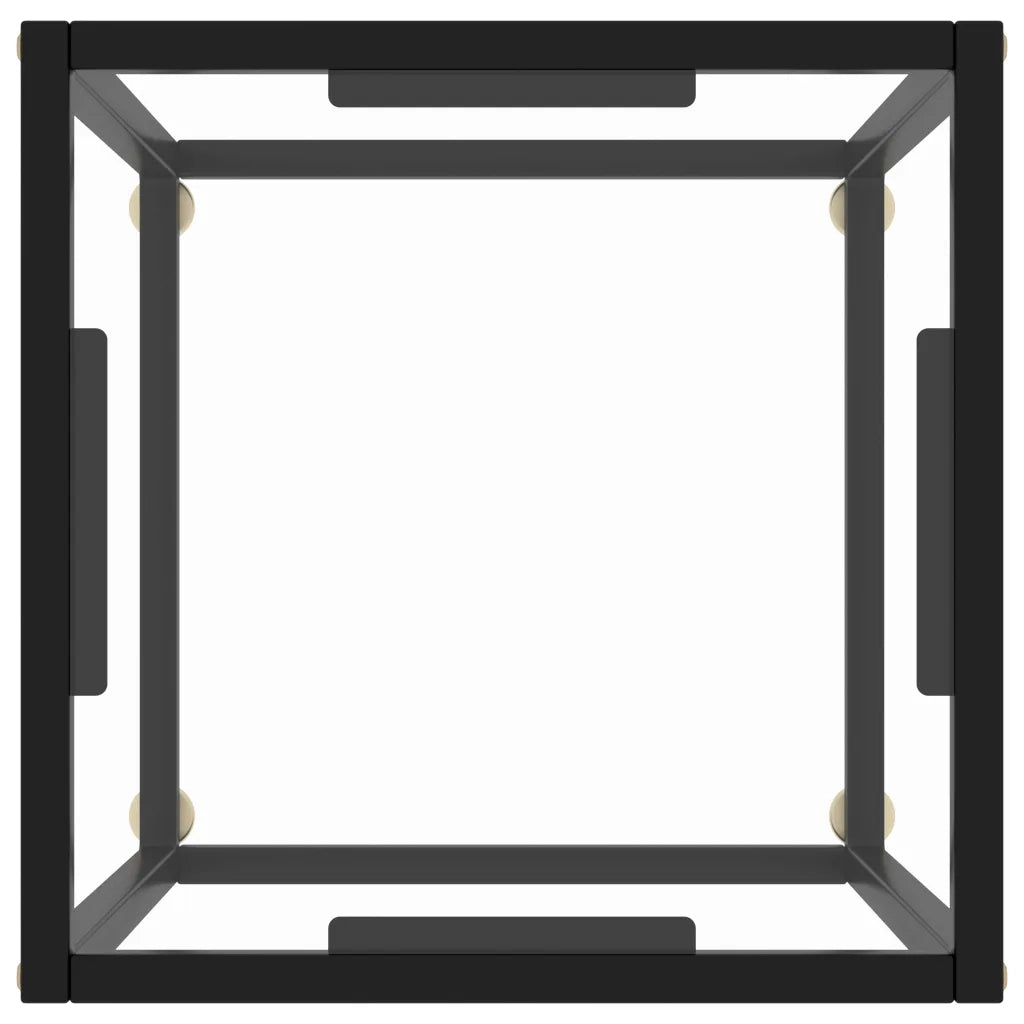 Tavolino da Salotto Nero con Vetro Temperato 40x40x50 cm  cod mxl 55933