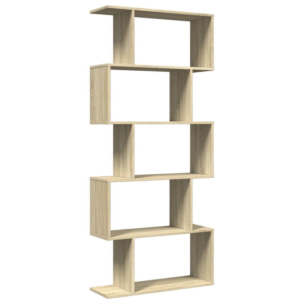 Libreria Divisorio 5 Ripiani-Scaffale per Libri-Mobile di Stoccaggio Sonoma 70x24x161 cm in Truciolato