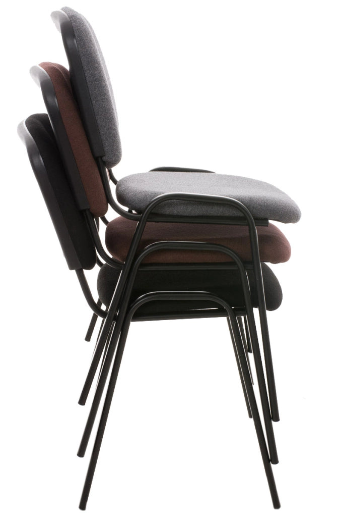 Set 4 Sedie Ufficio Visitatore Ken Imbottite In Tessuto marrone
