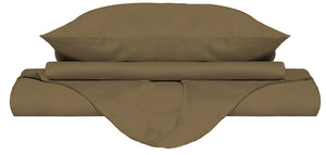 Copripiumino Matrimoniale con Sacco e Federe Tinta Unita Nocciola