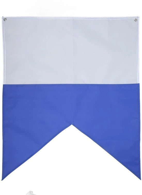 Vela di Emergenza Blu/Bianco - Poliestere - Progettata per l'Uso Portatile - Segnalazione Visibile - Sicurezza per le Escursioni Subacquee - Facile da Montare - Vele di Emergenza