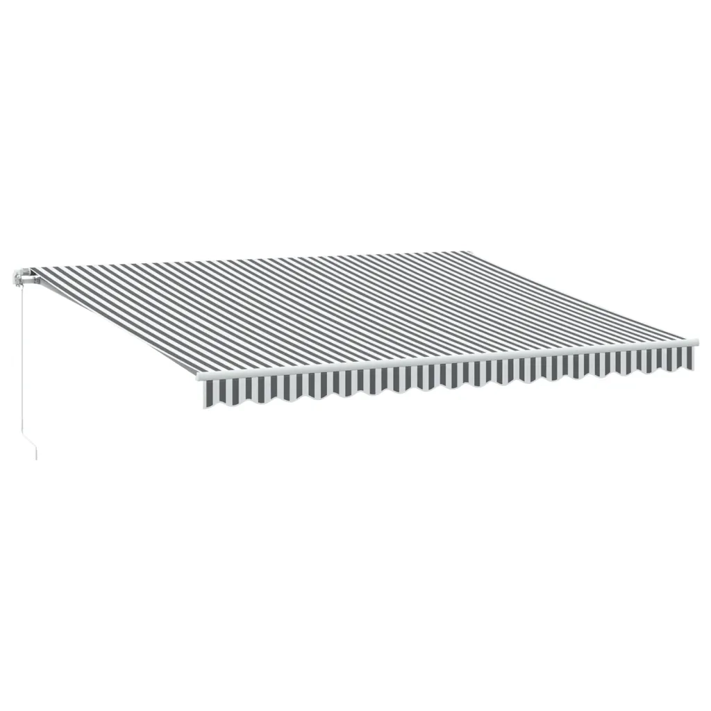Tenda Retrattile Manuale con LED Antracite e Bianco 450x350 cm 3215797