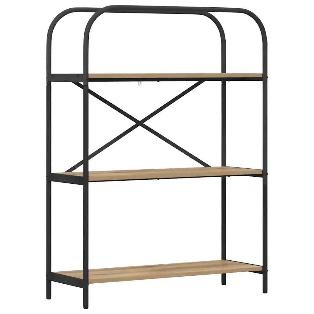 Libreria-Scaffale per Libri-Mobile di Stoccaggio Rovere artigianale 80 x 30 x 109 cm Legno multistrato 443716