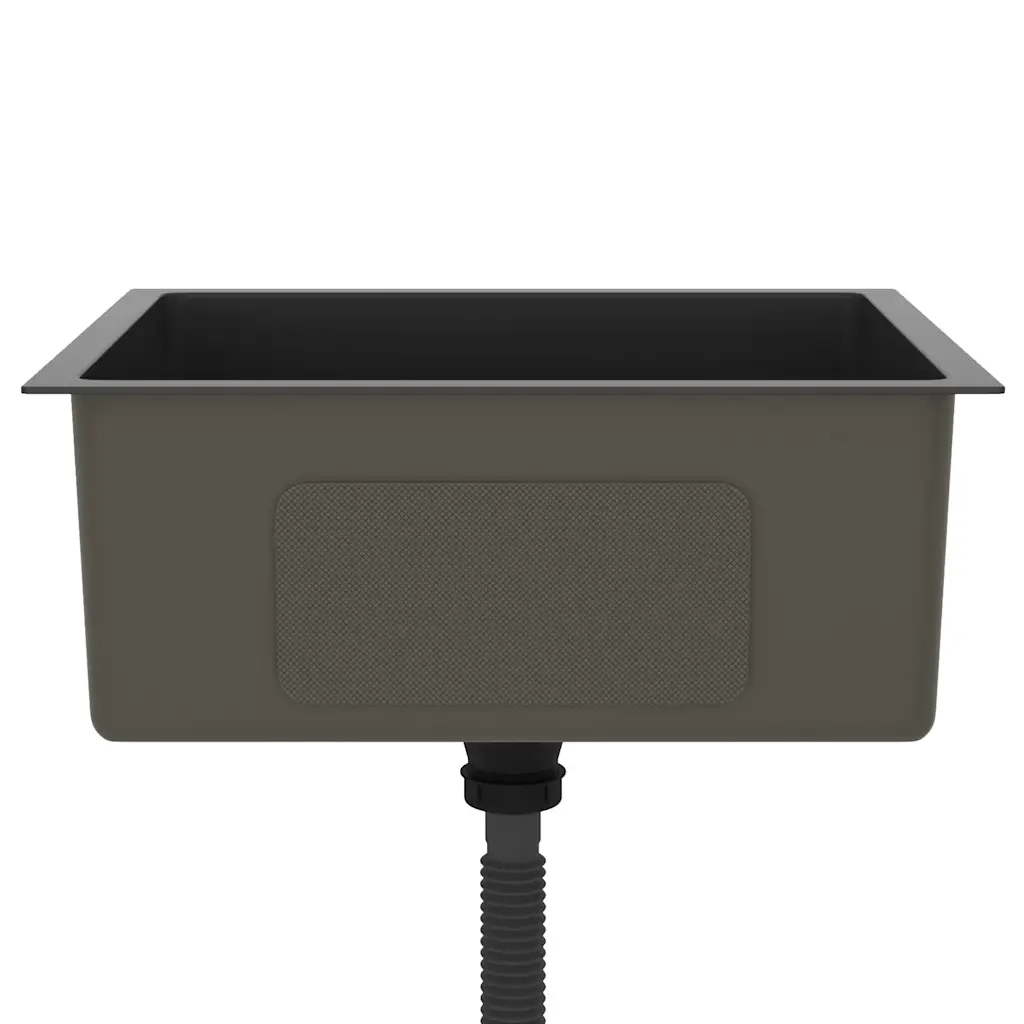Lavello da Cucina-Lavandino-Lavabo Artigianale Nero in Acciaio Inox 859895
