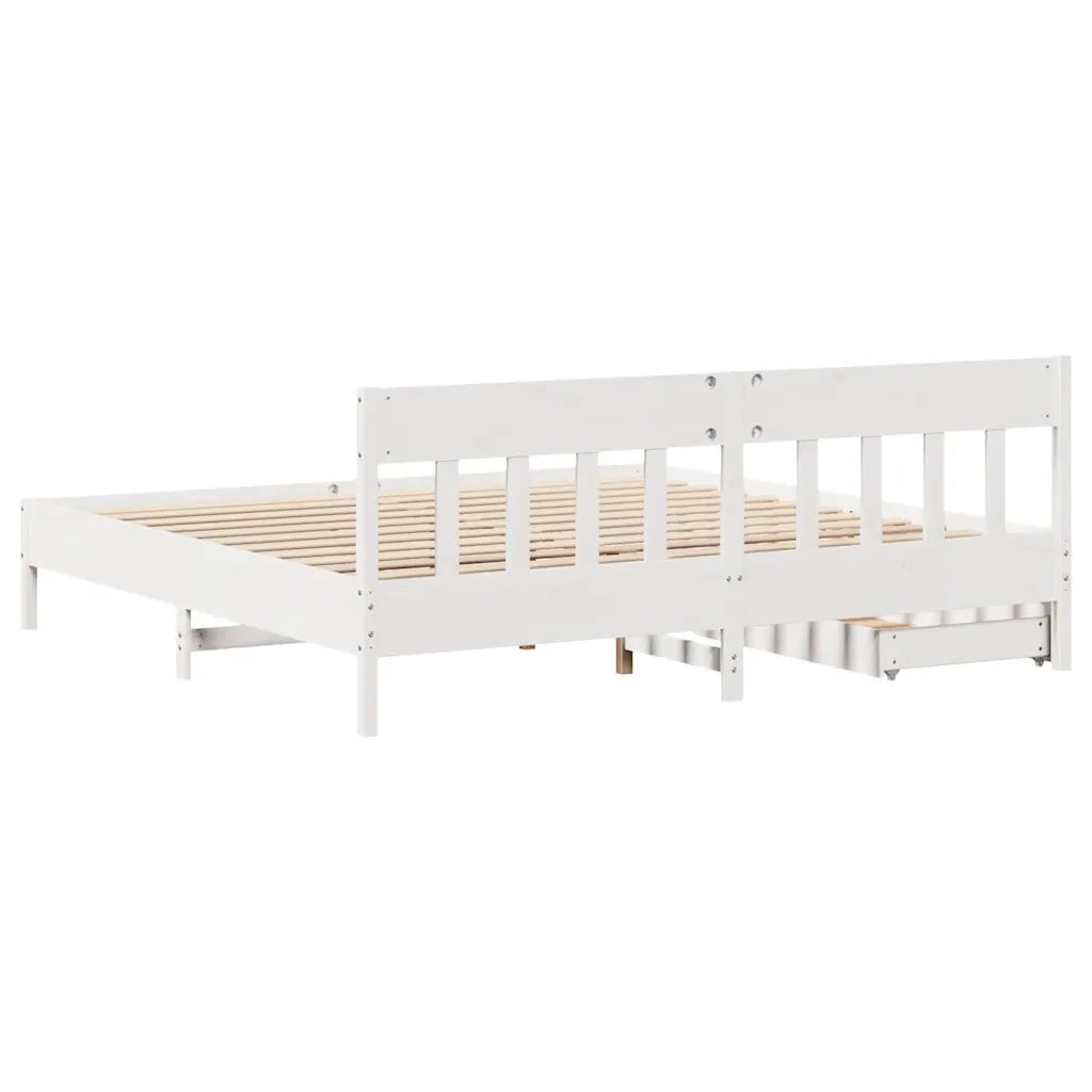 Letto senza Materasso Bianco 180x200 cm Legno Massello di Pino 3301858