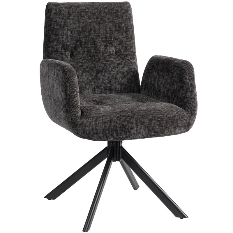 POLTRONA Girevole 60x61x88 cm Nero in Poliestere
