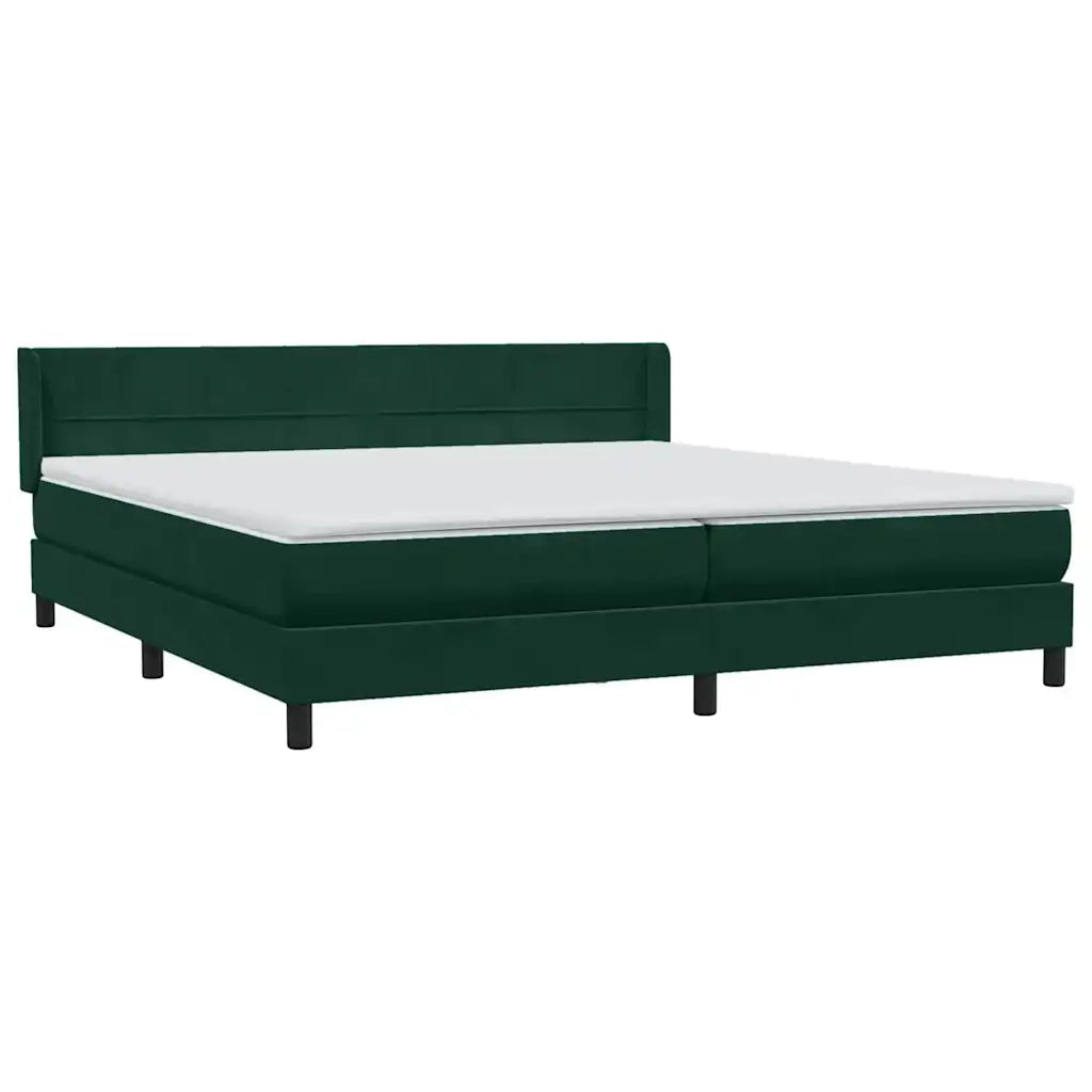 Giroletto a Molle con Materasso Verde Scuro 180x220 cm Velluto 3318168