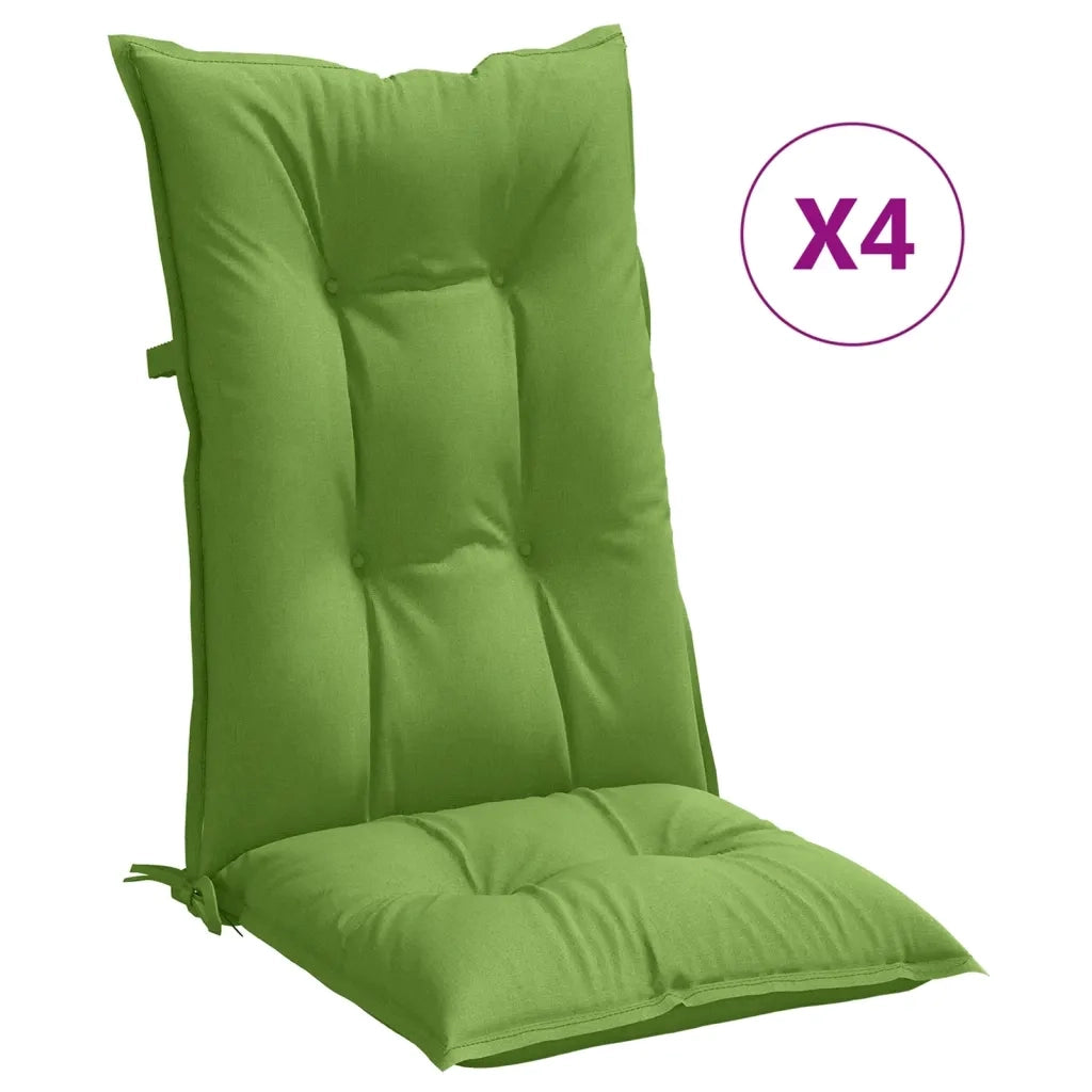 vidaXL Cuscini Sedia Schiena Alta 4 VerdeMélange 120x50x7 Tessuto