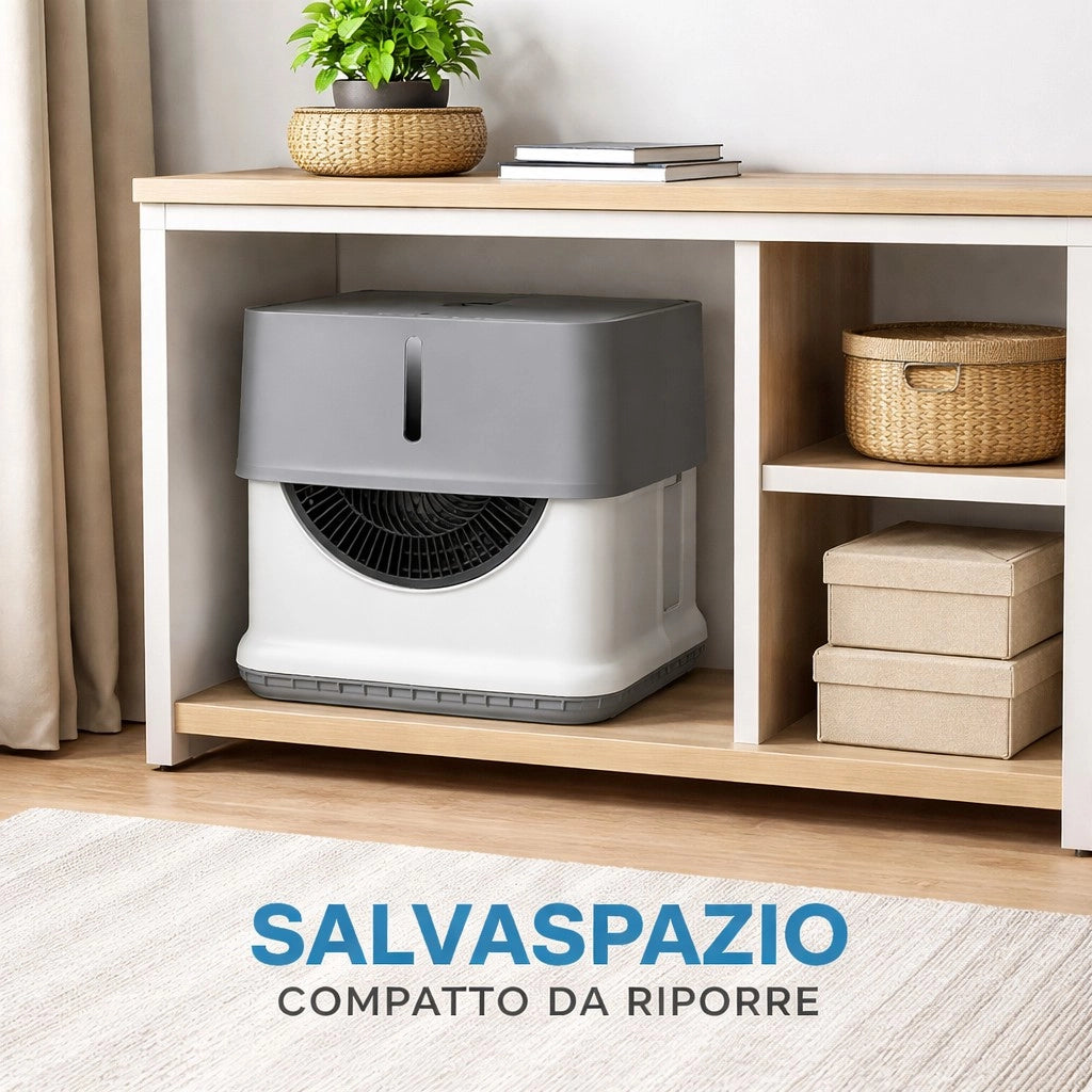 Ventilatore Raffrescatore D'aria 35L con Telecomando, 3 Velocità, Timer 12h, Sistema Swing, 120W, con Ruote e Tanica Capiente – 45,1x36,3x88,6 cm