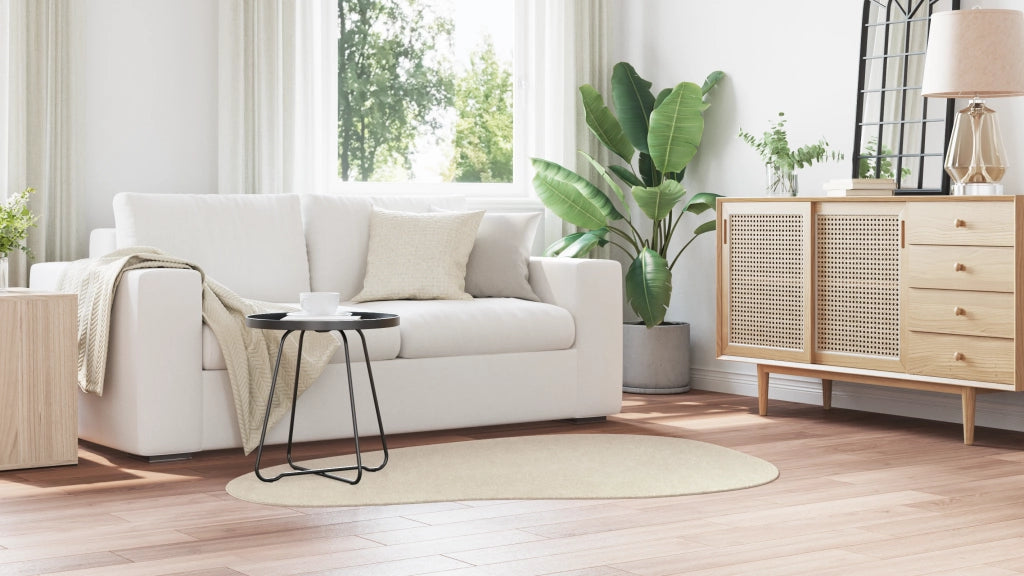 Tappeto 'HUARTE'a pelo corto, morbido e lavabile beige 120x170 cm