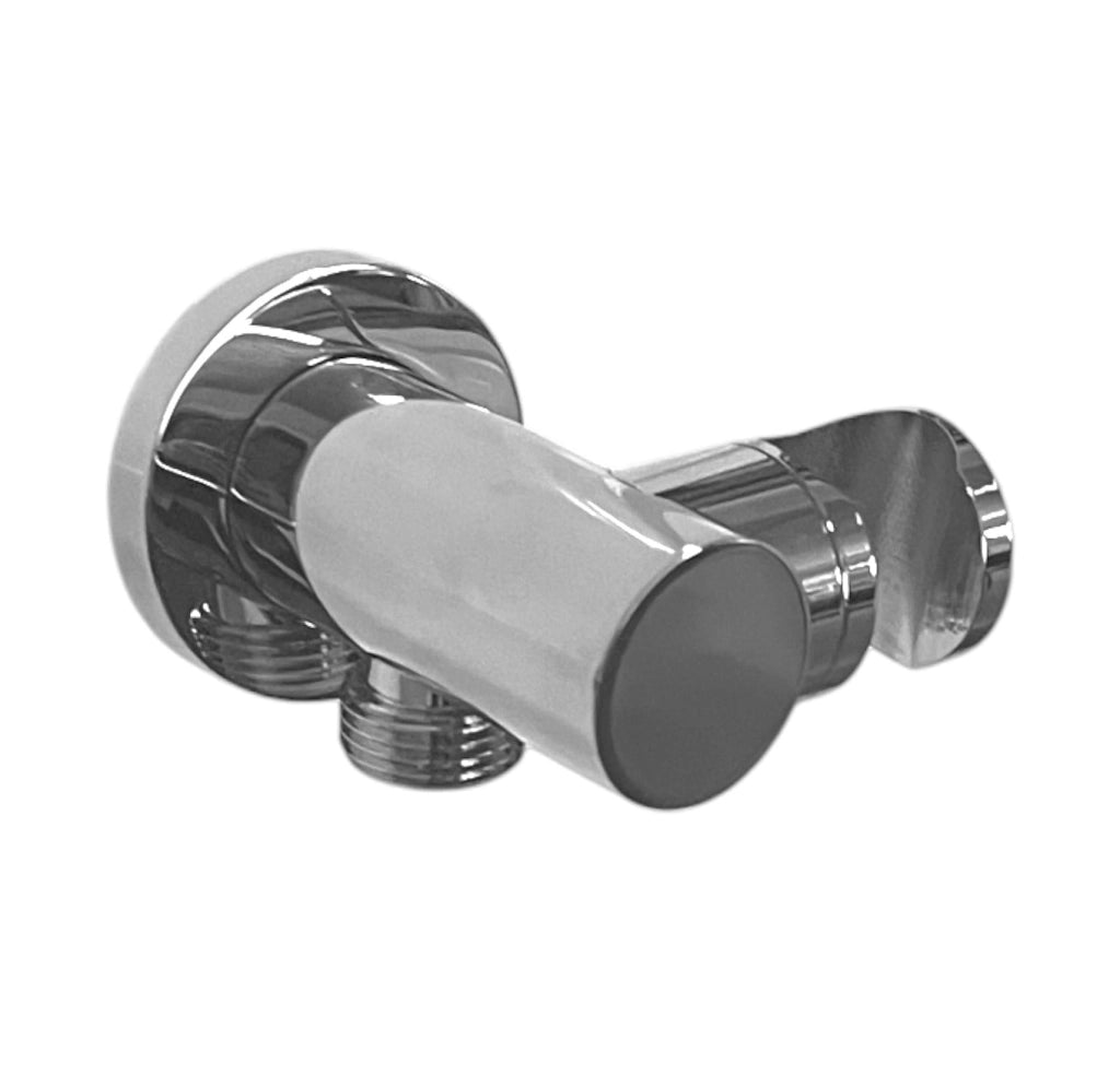 Supporto per doccia con presa acqua integrata, stile tondo in ottone pesante