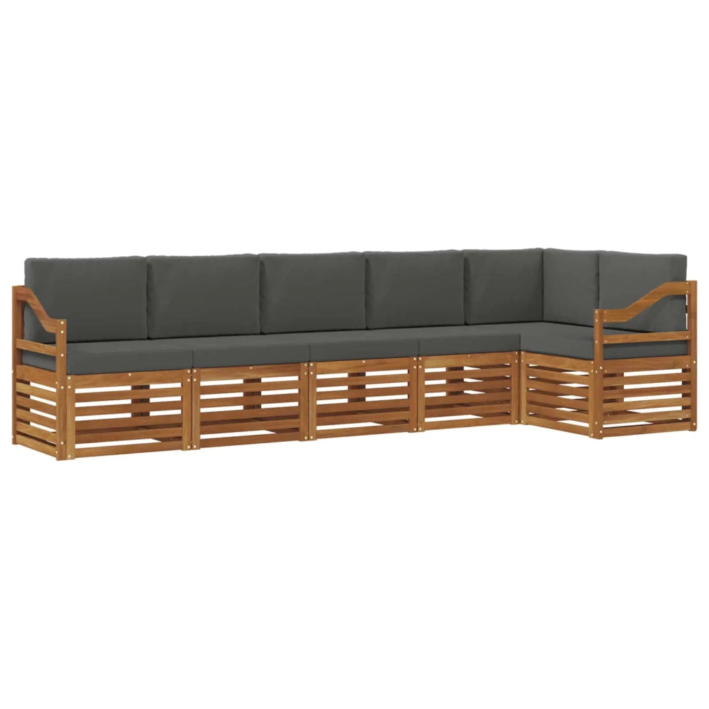 Set divano sezionale con cuscino 6 pcs Naturale e Antracite 3374907