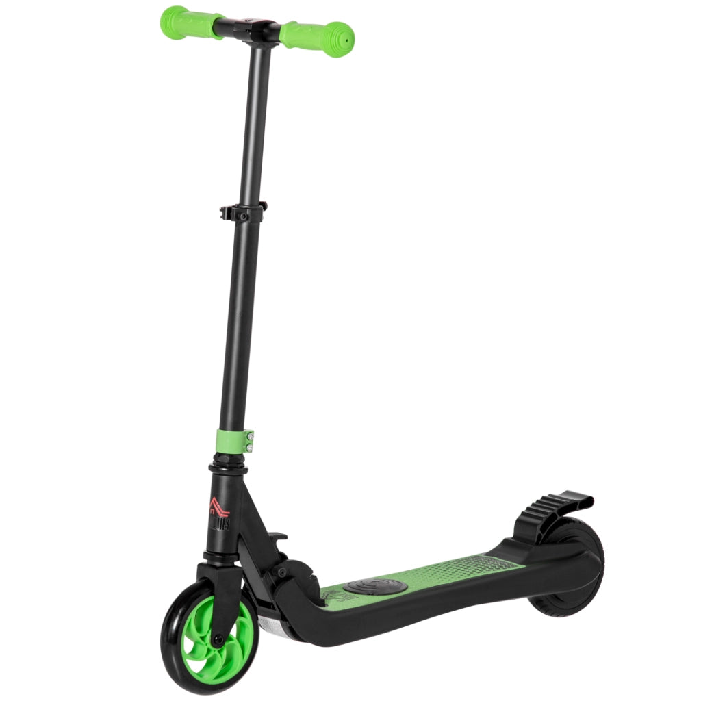Monopattino Elettrico Pieghevole per Bambini 6+ Anni ad Altezza Regolabile, 71x36.5x75-80 cm, Nero e Verde