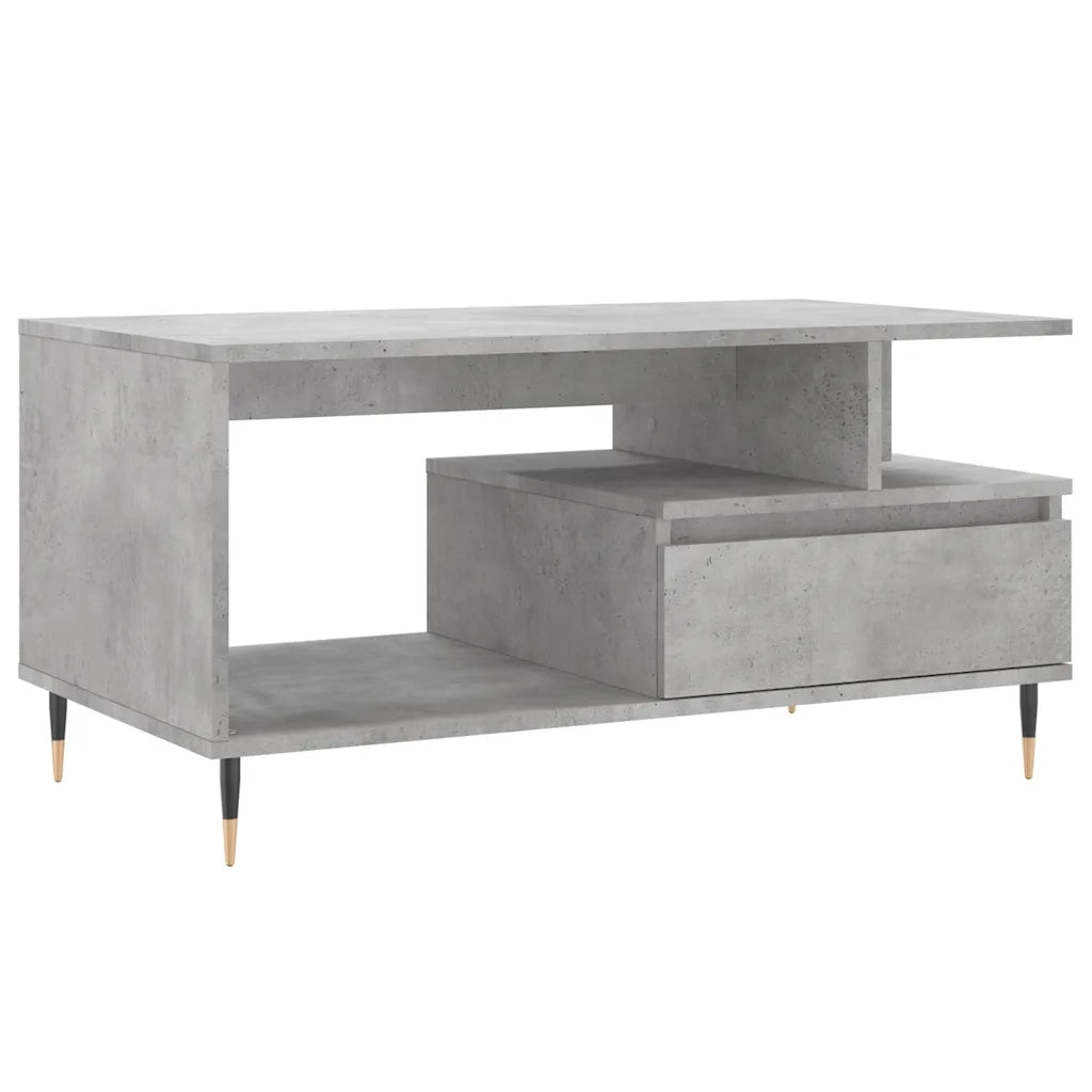 Tavolino Salotto Grigio Cemento 90x49x45 cm Legno Multistratocod mxl 94814