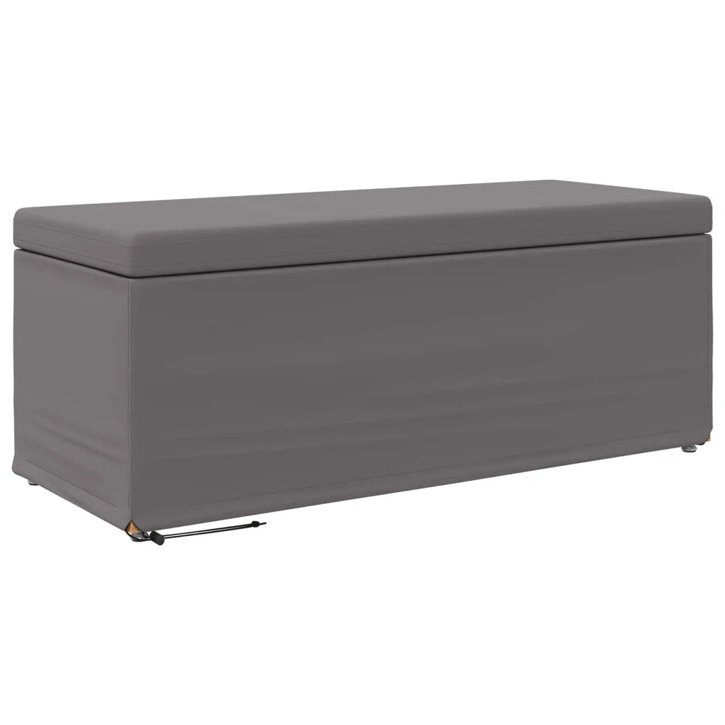 Pouf Grigio Pelle Sintetica e Legno Ingegnerizzato