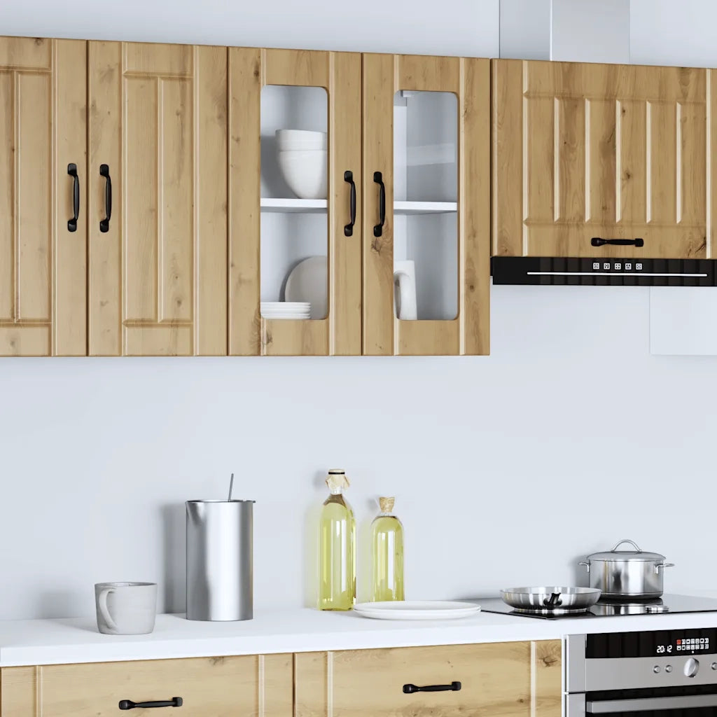 Pensile da Cucina con Porta in Vetro Lucca Rovere Artigianale
