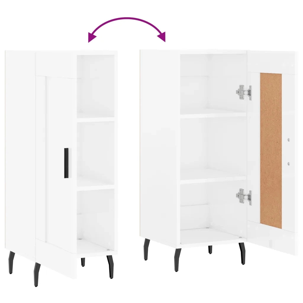 Credenza-Buffet-Armadio da cucina Bianco Lucido 34,5x34x90 cm in Legno Multistrato 844260