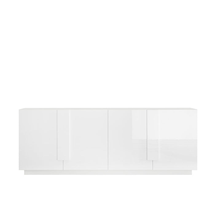 Madia Design Moderno 4 Ante Jupiter 241x44x90 cm Bianco laccato lucido