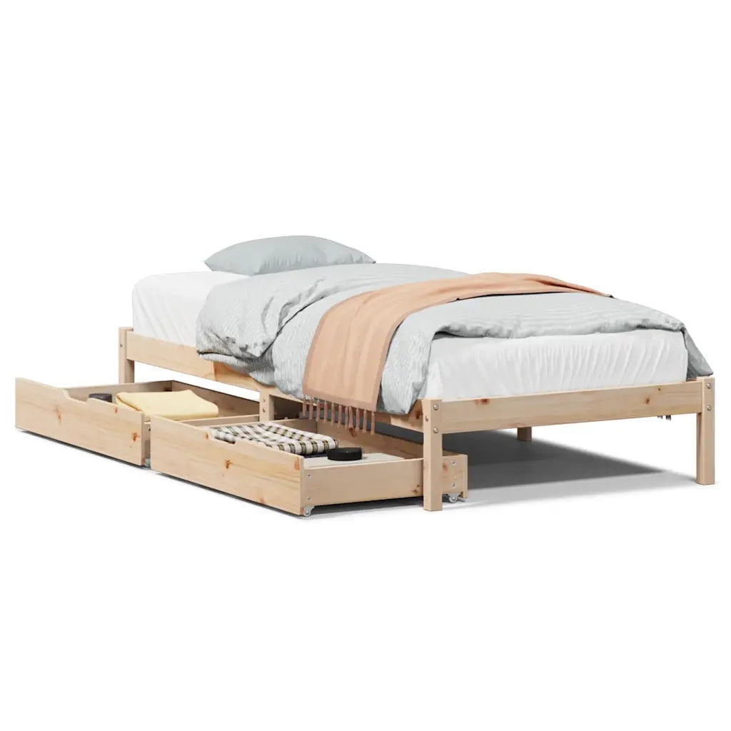Giroletto senza Materasso 100x200 cm in Legno Massello di Pino 3301432