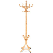Appendiabiti da terra 51 x 51 x 184 cm con 12 robusti ganci design contemporaneo in legno naturale 20_0019565