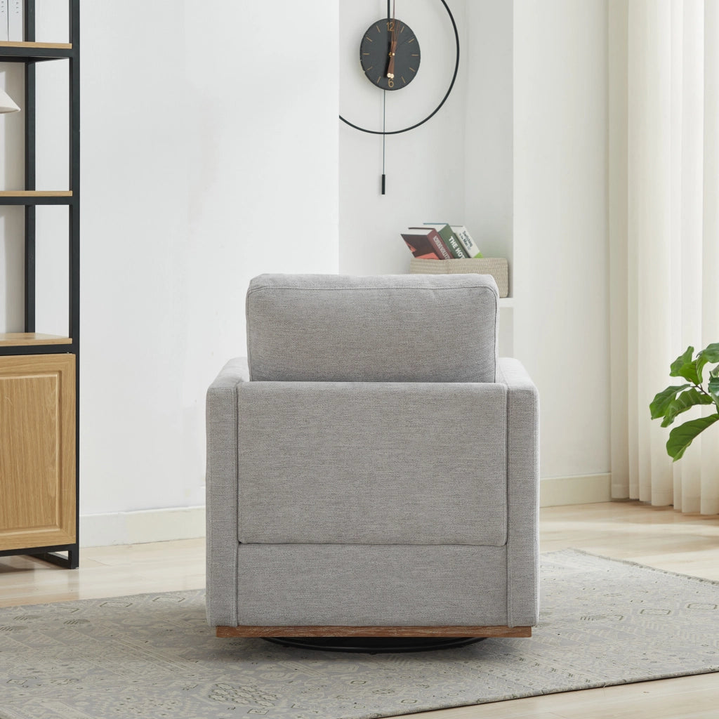 Poltrona Girevole Imbottita con Braccioli ¨C MINIMAL ¨C Grigio, Tessuto, Design Moderno