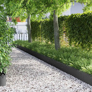 Bordure per prato 30 pcs Nero 103 x 0,05 x 22 cm Acciaio 874746