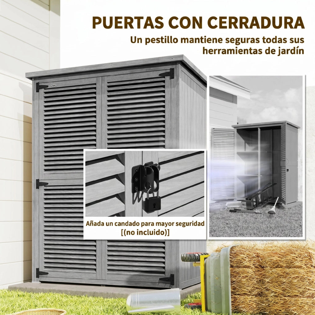 Armadio da Giardino ¨C zephmum ¨C Grigio 127x65x168 cm