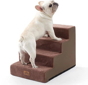 Trappola per cani Cozy Kiss, 4 gradini, ampio gradino per letto, divano, auto, altezza 45 cm, trappola per gatti in schiuma di alta qualità con copertura rimovibile (colore cioccolato, 60x45x45cm, 4)