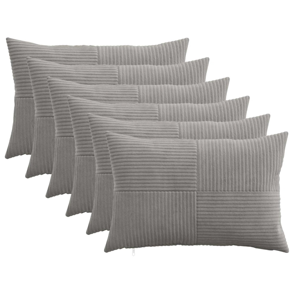 Federa 6 pcs ALMELO Grigio Chiaro 30 x 50 cm corduroy 913958