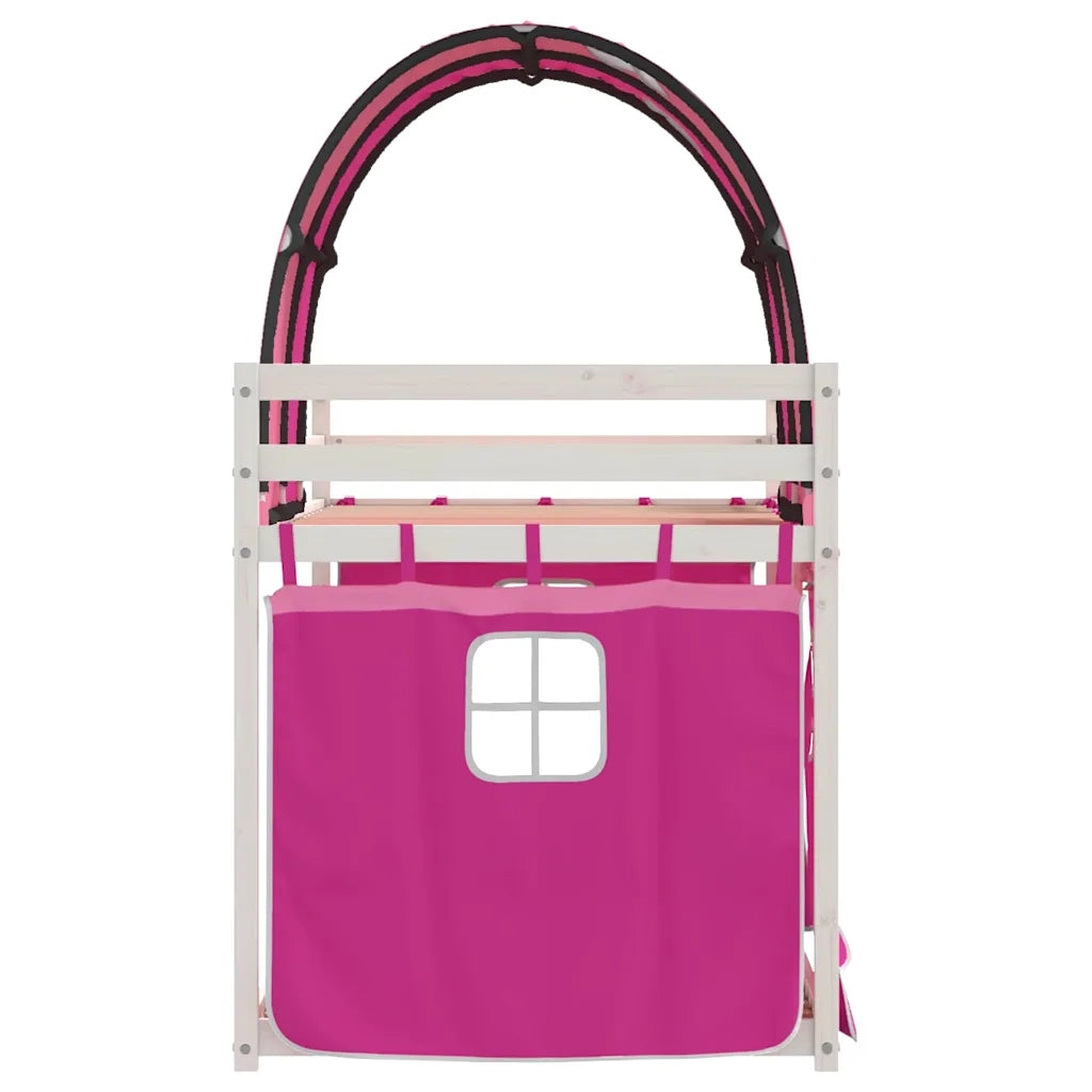 Letto a Castello senza Materasso Rosa 90x200 cm Legno di Pino 3283987