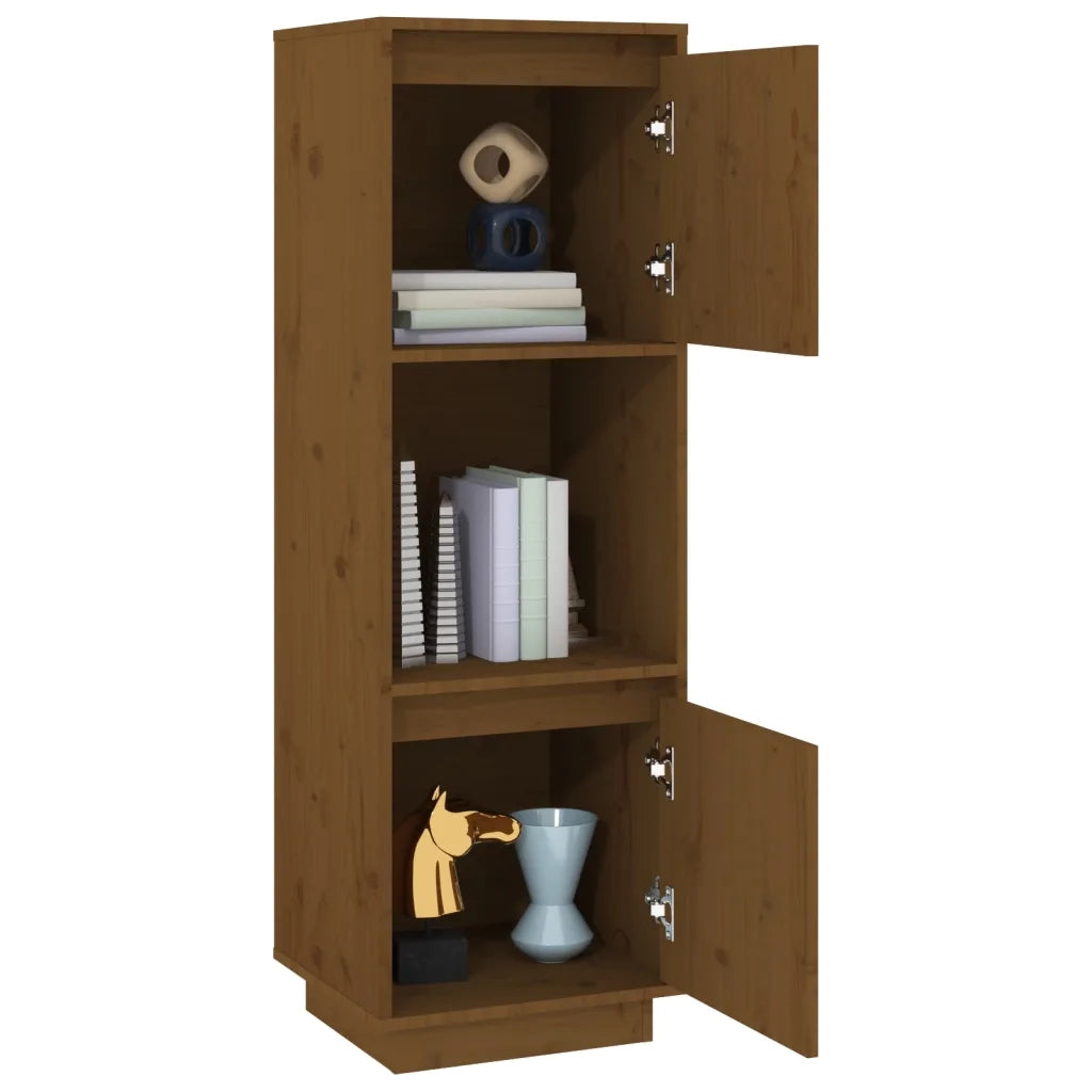Credenza Marrone Ambrato 38x35x117 cm in Legno Massello di Pino 814362