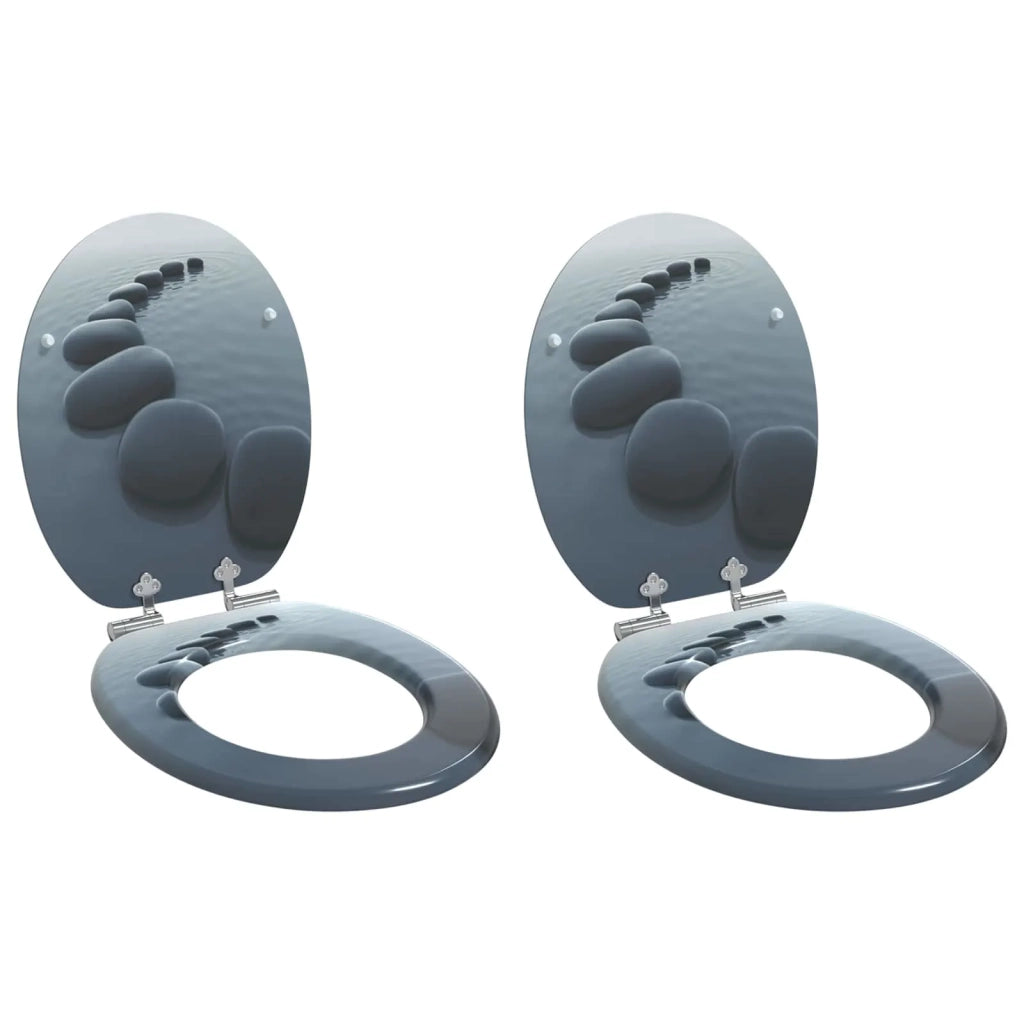 Sedile per toilette con chiusura morbida 2 pz Grigio CFW3449533