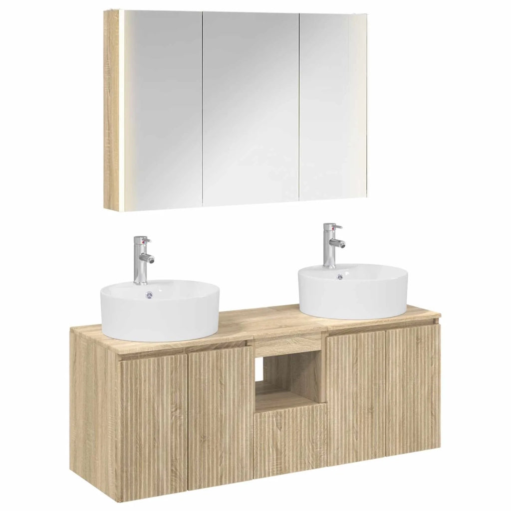Set di Armadi da Bagno 4 pcs Rovere Sonoma Legno ingegnerizzato 3406465