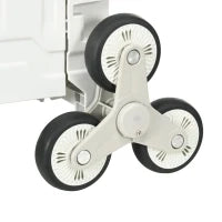 Carrello per la Spesa Pieghevole con Manico Telescopico Regolabile e Coperchio, Capacità max. 80 kg, Bianco