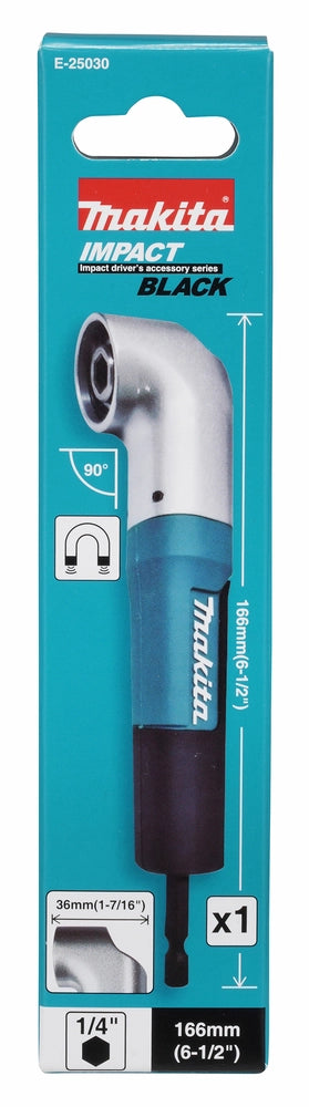 Adattatore angolare Makita E-25030 1/4" HEX 90° Impact Black – spazi stretti