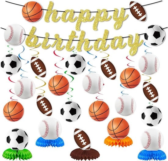 Decorazione per Feste - Tema Sport - Decorazioni per Compleanni - Decorazioni a Spirale con Forma di Ape - Strisce Decorative Robuste