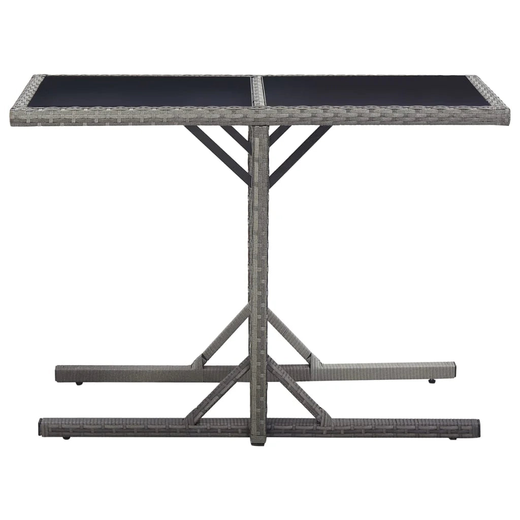 Set da pranzo da giardino per esterni 3 pezzi mobili grigi 02_0013622